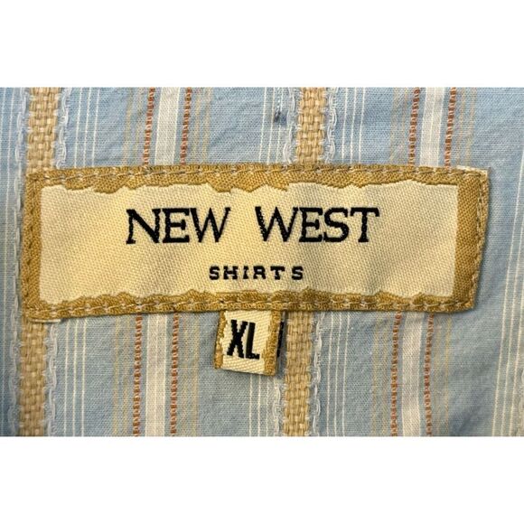Vintage Nine West Blue Striped Pearl Snap Western Shirt Men’s XL - Picture 4 of 9